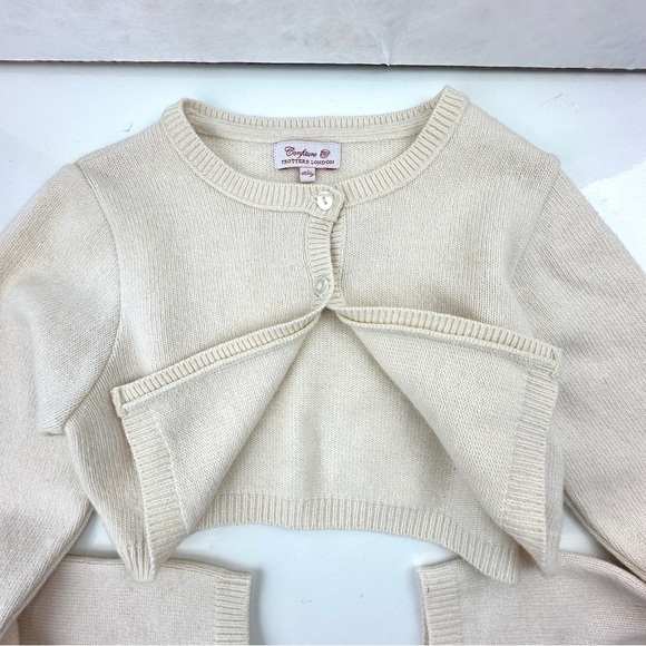 Trotters London Confiture Girls Cropped Cardigan 10/11 Cream Wool Cashmere Blend - Picture 8 of 8